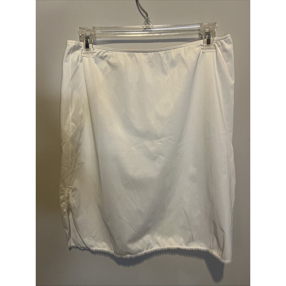 Sears The "Doesn't Slip" Half Slip Ivory Medium Lace Trim Slit